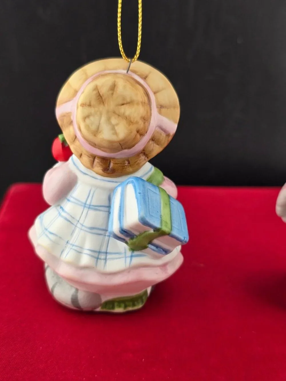 Kitty Cucumber Figurine Set Of 2 - 1988 B. Shackman - Porcelain Cat Ornaments
